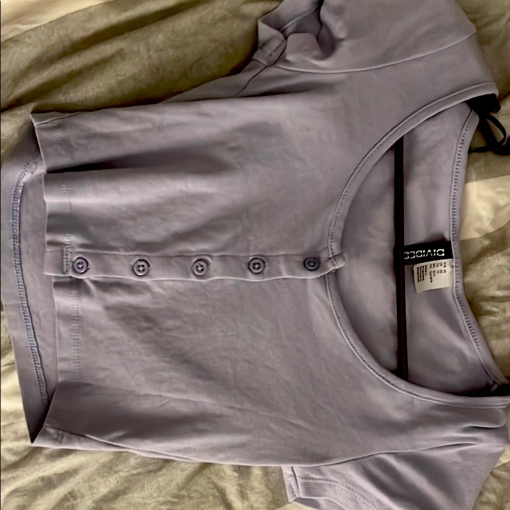 Purple shorts sleeve shirt me by divide size small
